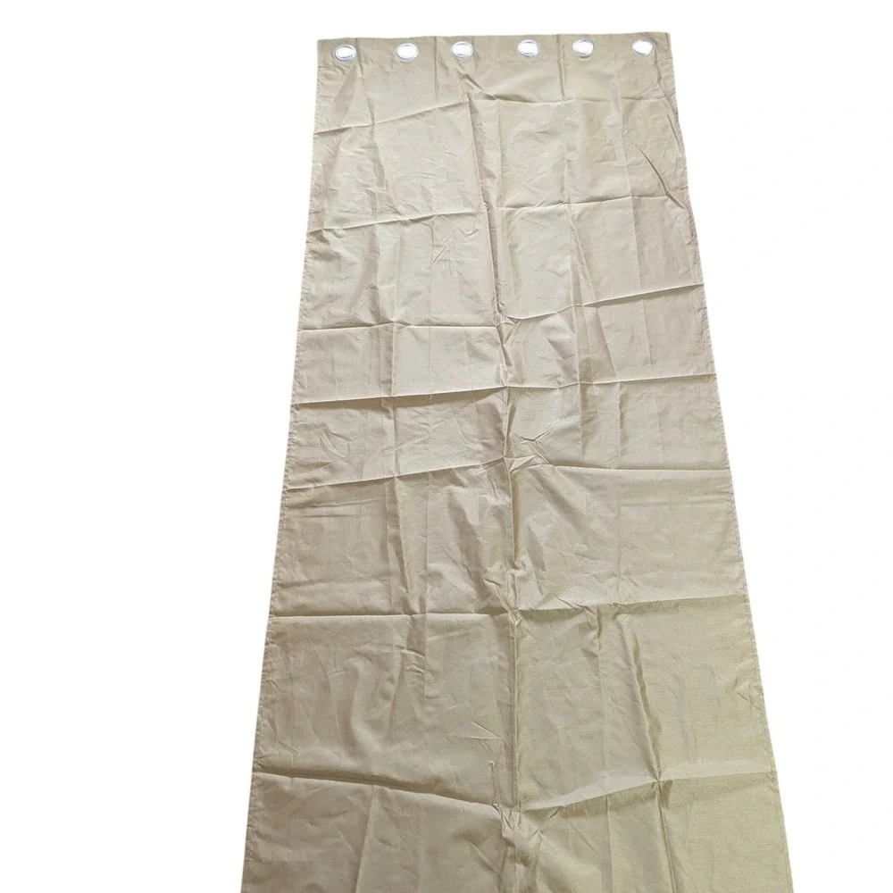 Sharper Image Curtain Panel PAIR Gold Faux Silk Grommet Blackout‎ Minimalist